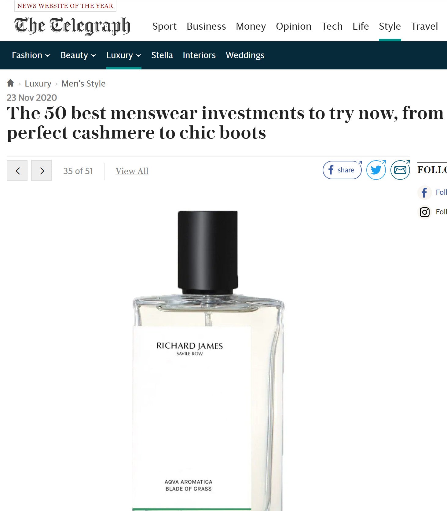 Richard James Blade of Grass Seen on